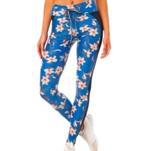The Upside full length highwaisted athletic Leggings floral blue red black white